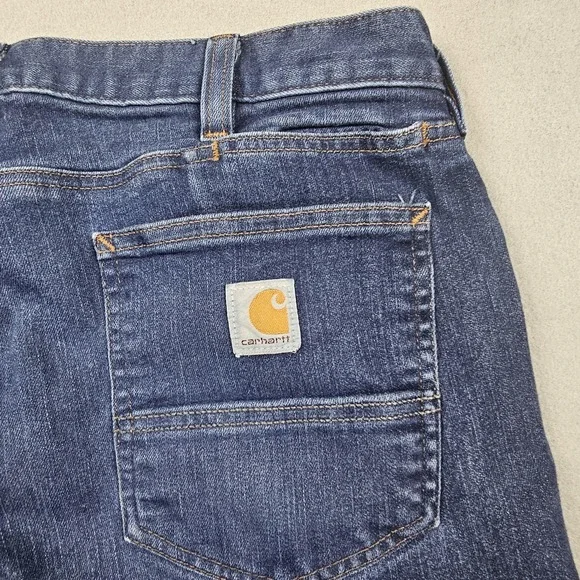 Carhartt Jeans Mens 36x32 Blue Straight Fit Workwear Denim Classic - Picture 9 of 11